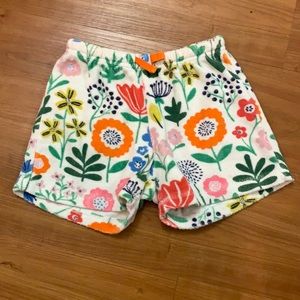 Mini Boden terry cloth floral shorts